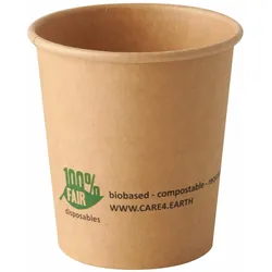 VEPATIM 250x PAPSTAR 'pure' BIO Portionsbecher aus Pappe 120 ml braun "100% Fair"