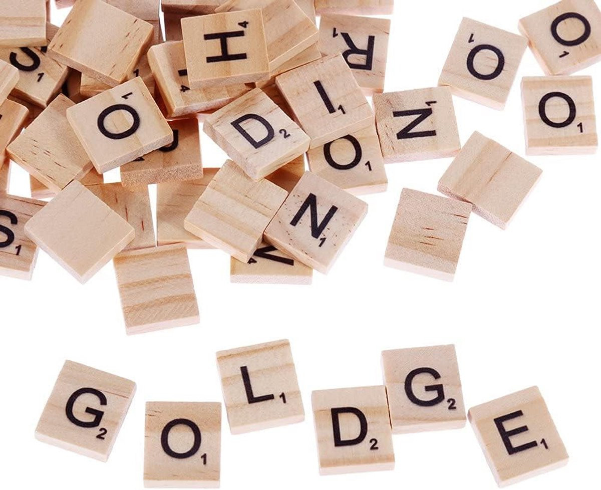 100 Stuks Houten Scrabble Letters voor Kinderen - Educatief Speelgoed en Decoratie