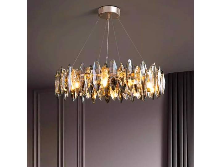Cristaux de luxe lustre Design italien or lampes suspendues circulaires moderne hôtel hall salon salle à manger lampes suspendues