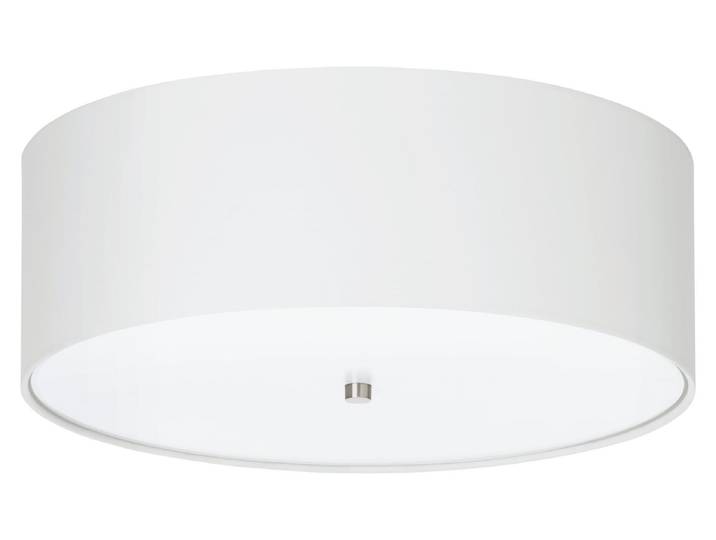Eglo 94918 Pasteri Plafonnier avec abat-jour en tissu Ø 48cm blanc Lampe