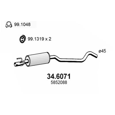 ASSO Mittelschalldämpfer 346071 für Vaughall