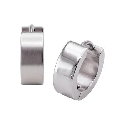 Paar Creolen JOBO, silber (edelstahlfarben), Ohrringe, Damen, 13,6mm, Edelstahl, rund Edelstahl