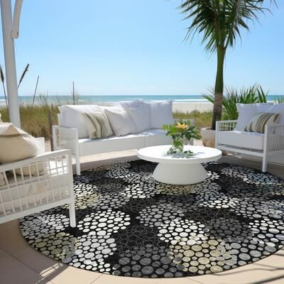 Addison Rugs Machine Washable Indoor/ Outdoor Chantille Modern Bubbles Rug