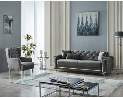 Furnia Bhutan 2-Pieces Comfortable Sleeper Modern One Sofa One Chair Living Room Set