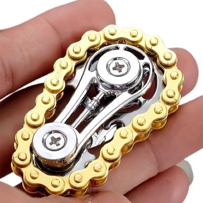 Uplift Essentials Metal Sprocket Flywheel Fidget Spinner Toy silver