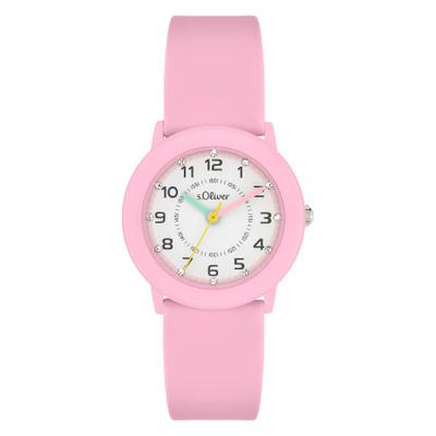 Quarzuhr S.OLIVER "The Little Spark", rosa (rosa, weiß), Armbanduhren, Kinder, rosa, Quarzuhr, Armbanduhr, Silikonarmband, Kinderuhr, Mädchen, analog