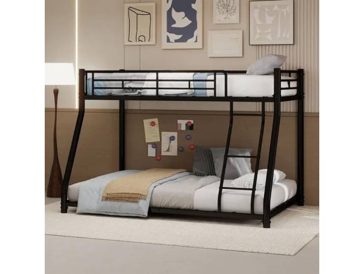 Lit Superposé Double 90 × 190 cm et 140 × 190 cm avec Échelle et Barrières de Sécurité pour Enfants et Étudiants LITS SUPERPOSES