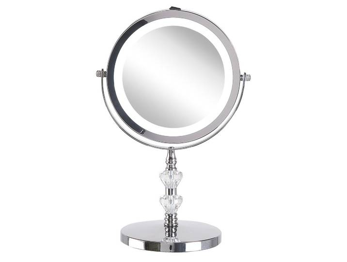 KOSMETIKSPIEGEL silber mit LED-Beleuchtung 20 cm Laon