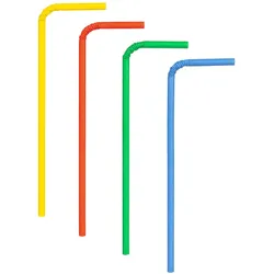 200x Trinkhalme aus Papier flexibel bunt Ø6mm 24cm