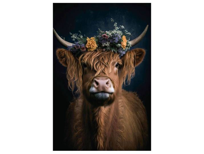 Glasbild Flower Cow image LAND