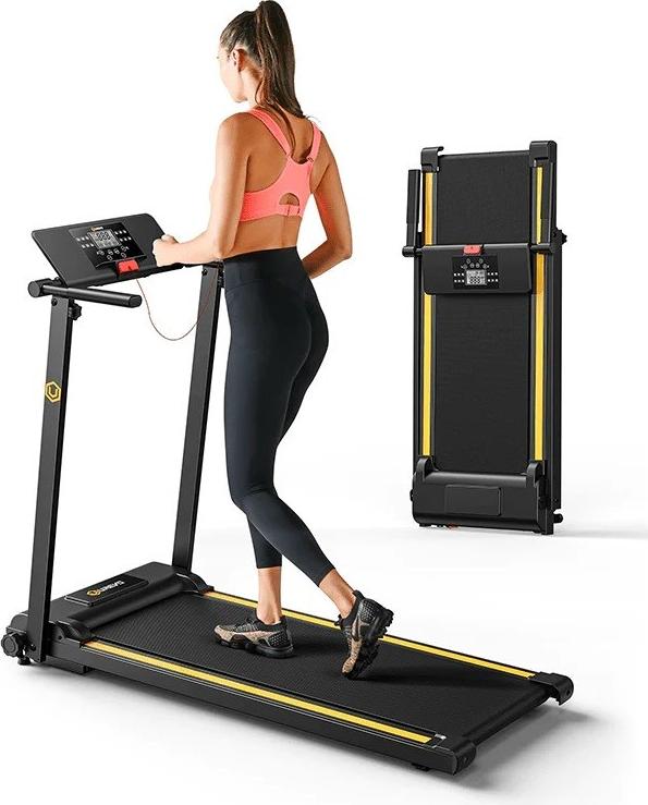 Urevo Foldi Mini, 120 kg, 1 km/h, 10 km/h, Kalorien, Distanz, Geschwindigkeit, Zeit, Schwarz, run, Gehen