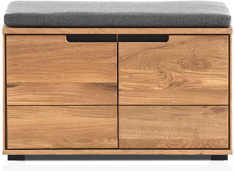 Pharao24.de Sitzbank Flur Eiche teilmassiv 80 cm breit einer Polsterauflage