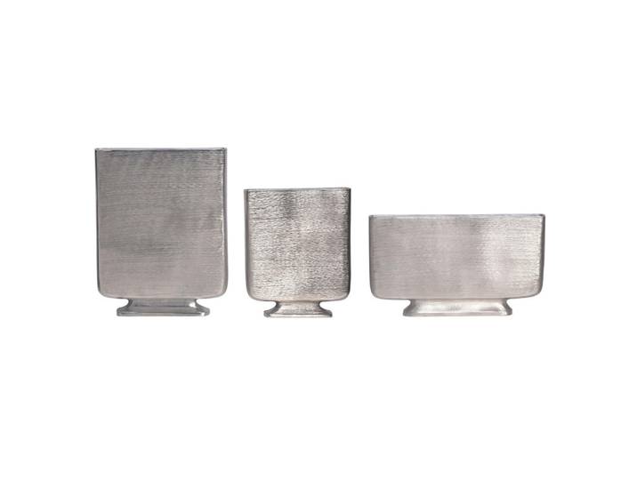 Livetastic Dekovase, Silberfarben, Metall, rechteckig, 26x33x4 cm, stehend, zum Stellen, handgemacht, auch für frische Blumen geeignet, Dekoration, Vase, Metallvase
