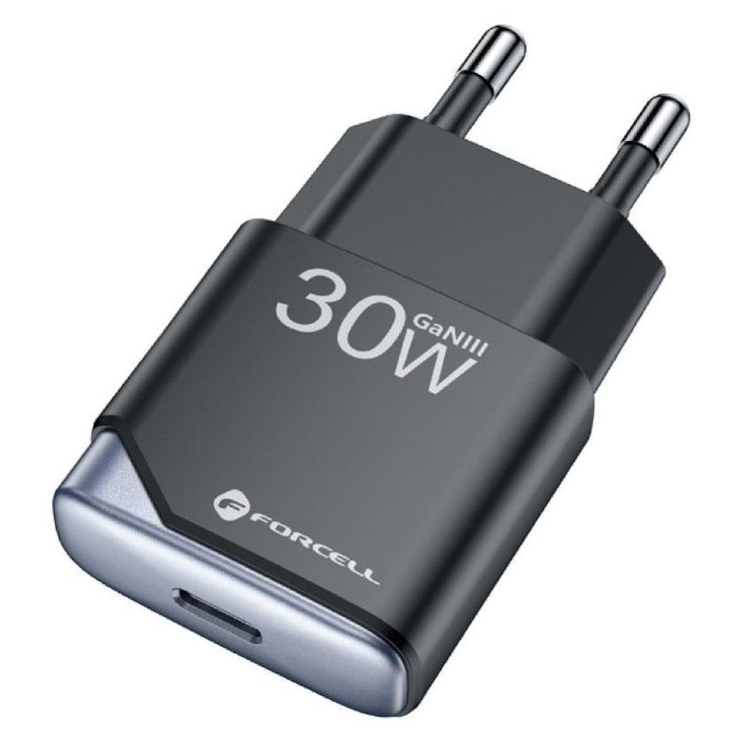 Forcell Ładowarka F-Energy Ultra Slim GaN III sieciowa 1x USB-C 30W (B130101-E) (30 W, 1 Port) (62261768)