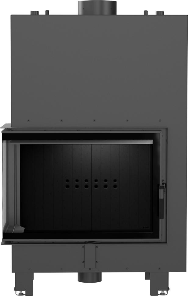 Wasserführender Kamineinsatz KRATKI MBA links 17 kW Ø 200 schwarz Verkleidung