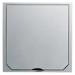 ABL, Zubehör Schalterprogramm, Abdeckung mit Klappdeckel Edelstahl-Optik matt, 112 x 112 mm