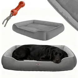 BENNO® Hundebett SAMMY 95x75x18 cm, quadratisch, Polyester, maschinenwaschbar, rutschfest, inkl. Kauknochen