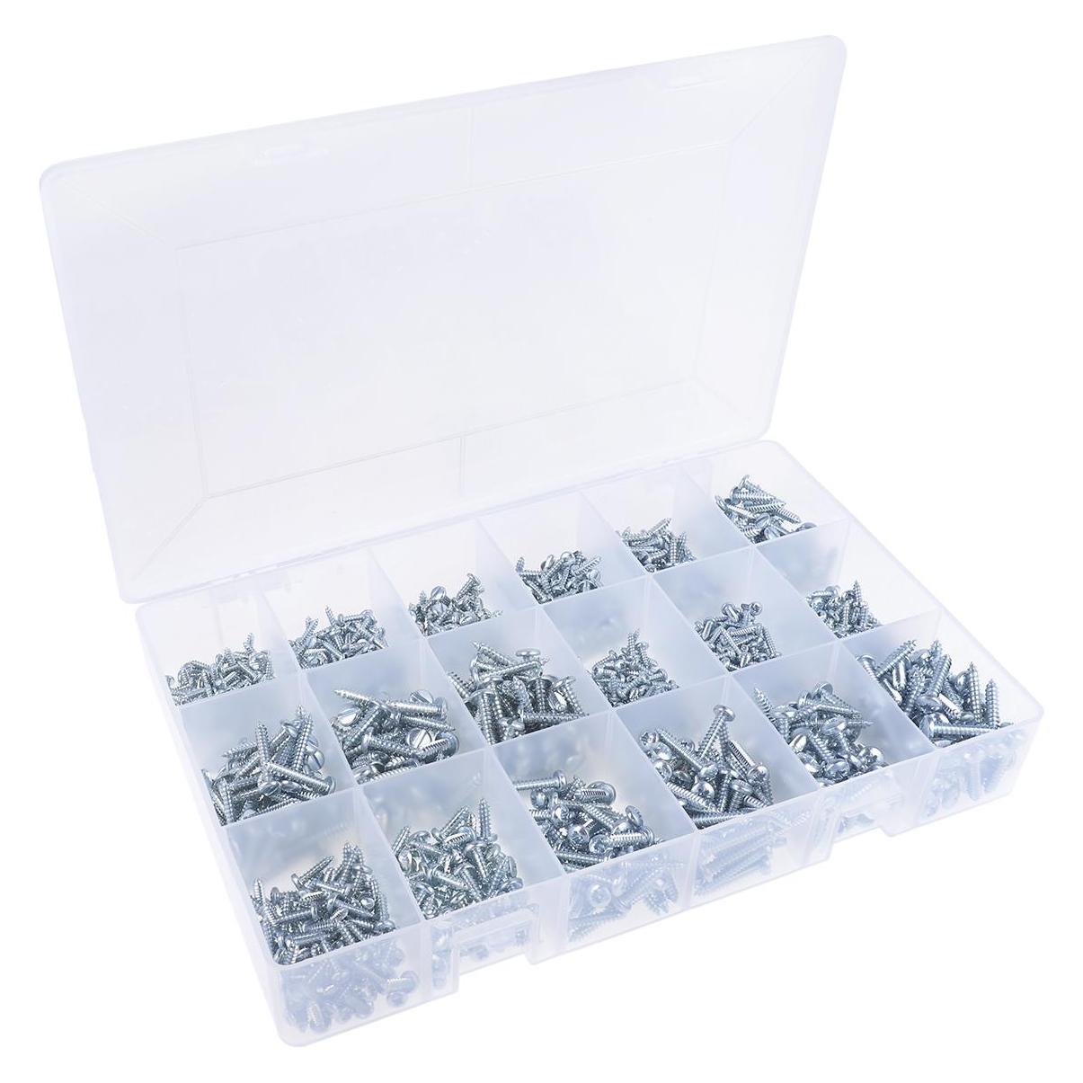 RS PRO Blechschrauben Linsenkopf Sortiment (1200 Schrauben pro Stück) (5463478)