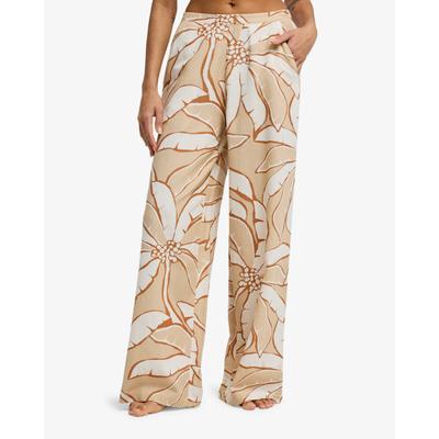 Strandhose BILLABONG "TROPIC BREEZE ELST PNT", Damen, Gr. S (36), N-Gr, stone, Obermaterial: 48% Viskose, 44% Baumwolle, 8% Leinen, Hosen Strandhose, für sommerliche und sportliche Anlässe