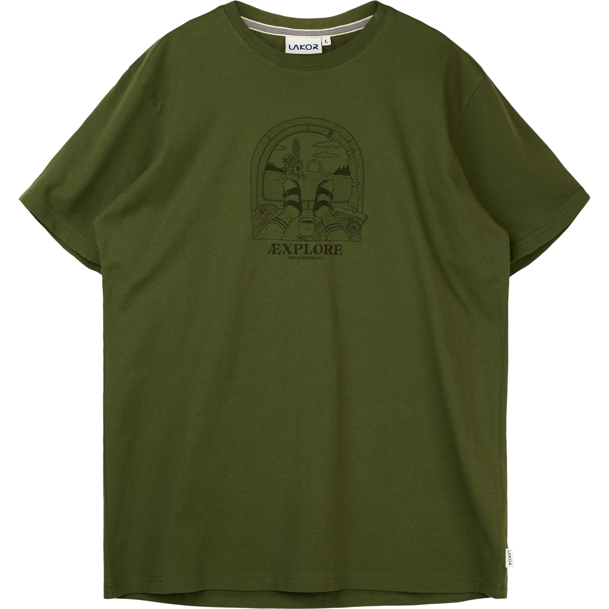 Lakor Looking Out Herren T-Shirts oliv Größe L Lifestyle Hautfreundlich