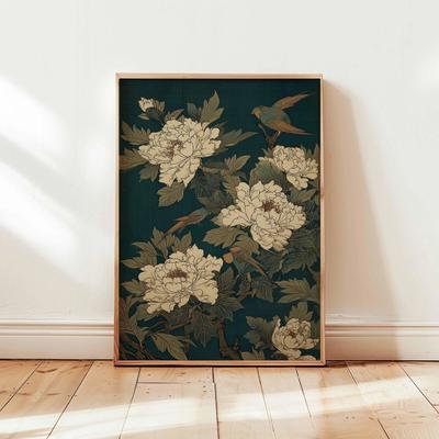 Uplifted Goods Architectural Japanese Heritage Wildlife Canvas Art g 19.69 X 27.56 In unframed