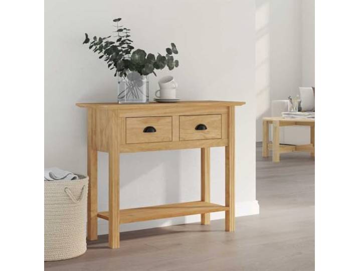 TEKGHUT Konsolentisch BODO Honigbraun 91 x 34,7 x 74 cm Holzwerkstoff 91x34,7x74 cm, Honigbraun, Holzwerkstoff, Schubladen, quadratische Beine, Flur oder Wohnzimmer, feucht abwischbar