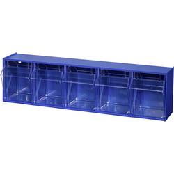 Allit 464430 Klappkasten-Magazin VarioPlus ProFlip 5 stapelbar (B x H x T) 600 x 165 x 135 mm Blau, Transparent 1 St.