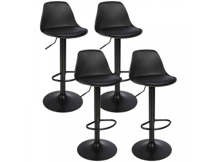 MIPAN.Tabouret Bar Lot de 4 - Chaise Pivotante - PU - Tabouret de Bistrot Hauteur Réglable Tabouret de Comptoir - Noir