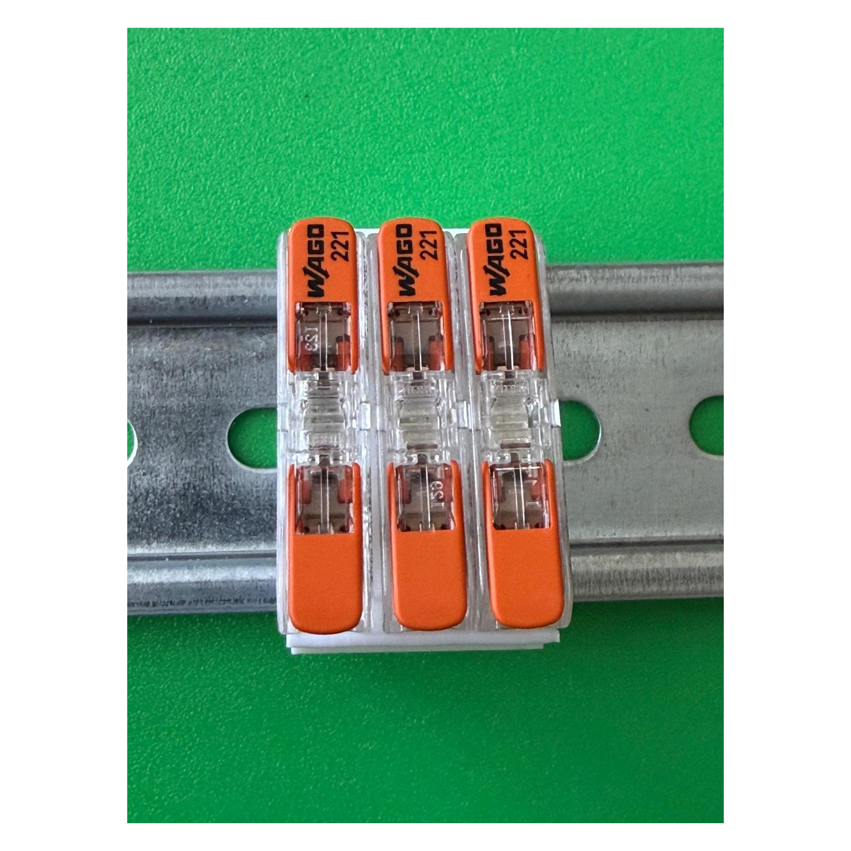 Soixx Hutschienenhalter XWD für WAGO 3x 221-2411 DIN Rail 35 mm Hutschiene Halter Weiss (Diverse) (XWD-21W31-074)