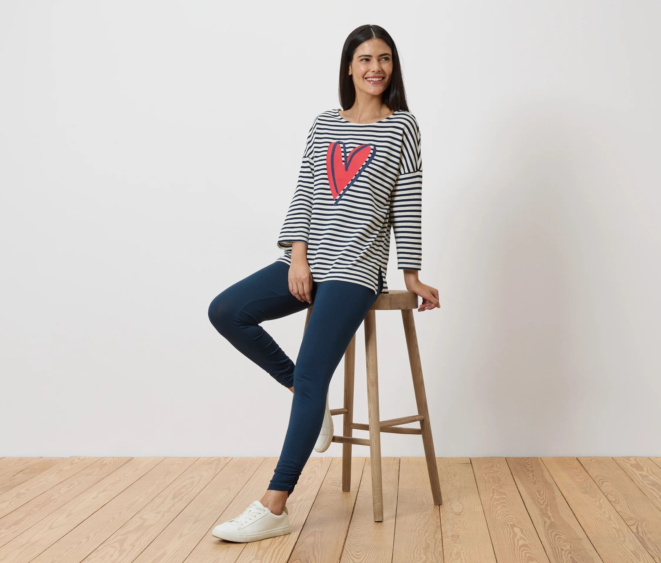 Tchibo - Leggings mit Raffungen - Damen - Gr. M - dunkelblau