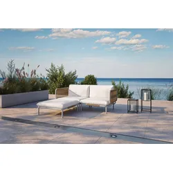OUTFLEXX Visby Gartenlounge 3-teilig, creme/weiß,  Alu/Stahl, inkl. Kissen, elektrophoretisch beschichtet