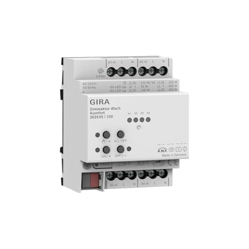 Gira Dimmaktor 4f REG KNX Secure Dimmersysteem Busactuator 225W
