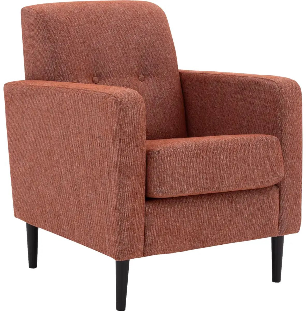 Goossens Fauteuil Hipp Lounge - Oranje - Stof