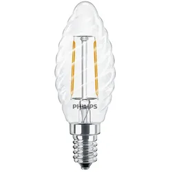 Philips LED Filament Kerzenform gedreht CorePro LEDcandle ST35, E14, 2W 2700K 250lm, schaltbar, klar PH34772400