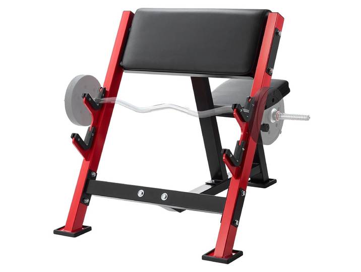 VEVOR Preacher Curl Bank Bancs de musculation (charge max. 300 kg)\, appareil de fitness pour la salle de fitness à domicile\, station isolée pour haltères longs\, station pour biceps avec bras assis\, banc de musculation réglable