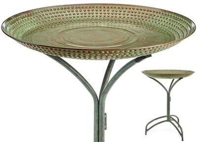 Good Directions "20"" Blue Verde Copper Bird Bath with Stand"