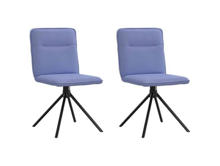 UYPTERF Esszimmerstühle 2 STK. Jeansblau Stoff Metallgestell, Sperrholz, Polster aus Polyestergewebe, atmungsaktiv, strapazierfähig, 360 Grad drehbar