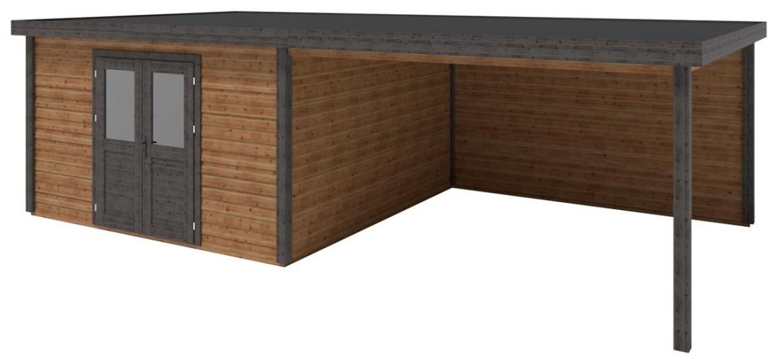 Gartenhaus, Gerätehaus Freya 8.06x4.09m - 32.96m2 - 28mm - Imprägniert