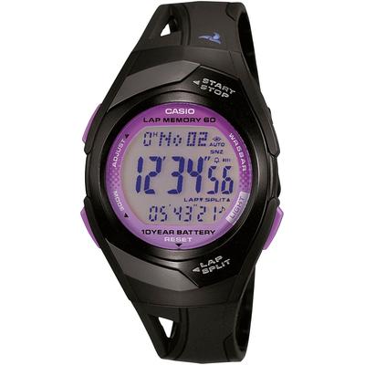 Chronograph, schwarz (schwarz, grau, lila), CASIO TIMELESS COLLECTION, Armbanduhren, Damen, Chronograph, Quarzuhr, Armbanduhr, Damenuhr, Jugendliche, Digitaluhr