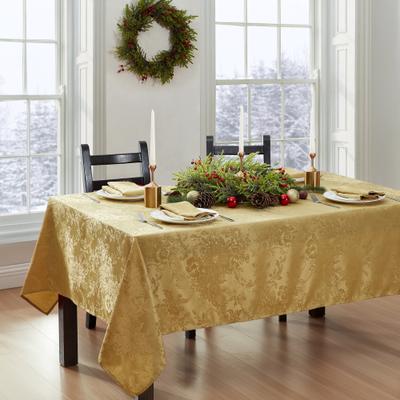 Threadmade Prahl Jacquard Poinsettia Tablecloth