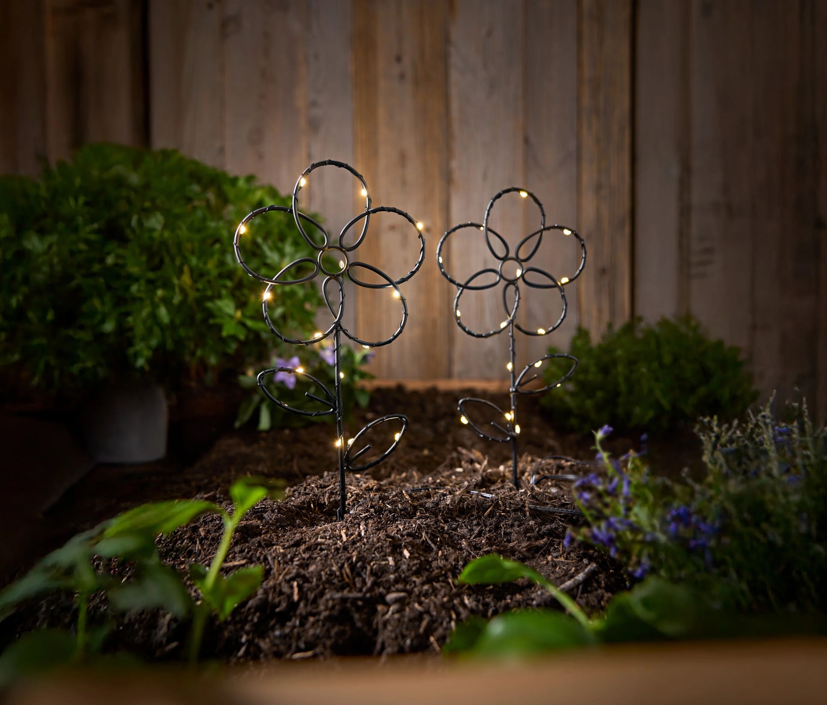 Tchibo - 2 LED-Spiesse »Blume« - schwarz