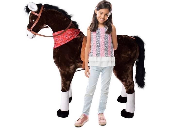 TE-Trend Reitpferd Pferde Spielzeug Schaukelpferd Pferd zum Draufsitzen Stehpferd