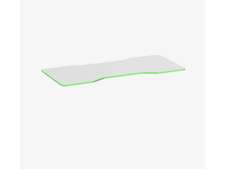 Gaming Tischplatte Weiß Cockpit Topweiß Acid Green 1800 x 800 x 19 mm