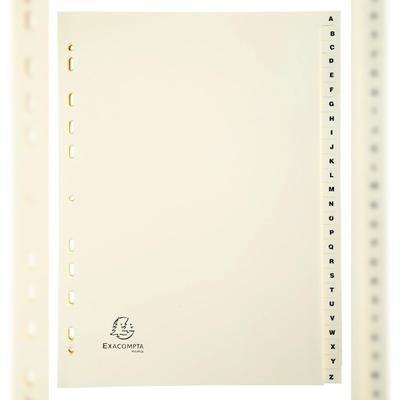 Exacompta 1126E 5x Register mit bedruckten Taben aus Karton 155g/qm, 26 Positionen Taben A-Z, für Format DIN A4 - Elfenbein