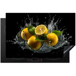 HERDABDECKPLATTE Zitrone - Obst - Gelb - Schwarz Induktionsschutz 81.6x52.7 cm