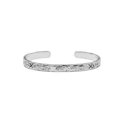 Armreif HAZE & GLORY "Armband Armreif - Salvation gehämmert 925 Silber" Gr. 180, silber, Armbänder, Herren, Silber 925 (Sterlingsilber), Armreif