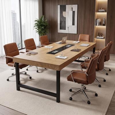 Bluebell 70.8-Inch Conference Table with Built-in Cable Management for Home Meeting Rooms