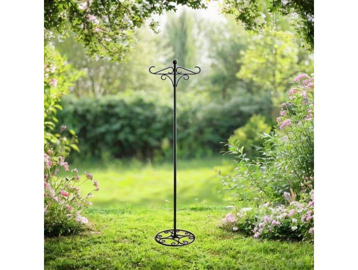 Support de poteau pour crochet de berger, support de sol robuste en métal pour pelouse et jardin