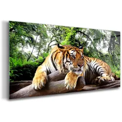 GLASBILD 100x50 cm Tiger