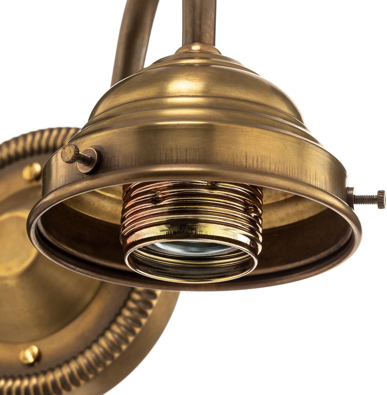 Berliner Messinglampen Wall Light LARRY, dimmable, Brass / gold, Hallway, Brass, Antique, Wall Light